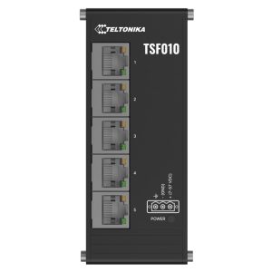 Teltonika TSF010 Flat Ethernet Switch, 3-Pin Power Input, Flat and Compact Design, Plug-and-Play, 7-57 VDC, PSU excluded