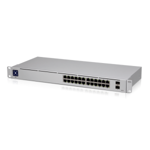 Ubiquiti UniFi 24 port Managed Gigabit Switch - 24x Gigabit Ethernet Ports, with 2xSFP - Touch Display - Fanless - GEN2,
