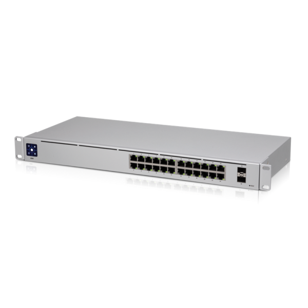 Ubiquiti UniFi 24 port Managed Gigabit Switch - 24x Gigabit Ethernet Ports, with 2xSFP - Touch Display - Fanless - GEN2,