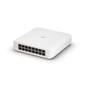 Ubiquiti UniFi Switch Lite 16 PoE, Layer 2, 16x GbE RJ45 Ports, 8x 802.3at PoE+ Ports, 45W PoE, Silent Operation, Wallmount Kit Include,