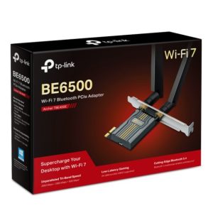 TP-Link Archer TBE400E BE6500 Wi-Fi 7 Bluetooth 5.4 PCIe Adapter,  6GHz@2882 Mbps, 5GHz@2882 Mbps, 2.4GHz@688 Mbps (wifi7) (NIC)