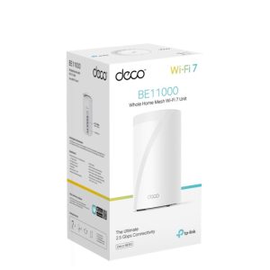 TP-Link Deco BE65 BE11000 Whole Home Mesh Wi-Fi 7 System (WIFI7), 574 Mbps at 2.4 GHz + 4320 Mbps at 5 GHz + 5760 Mbps at 6 GHz