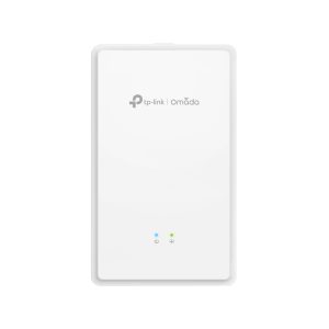 TP-Link EAP625GP-Wall Omada AX1800 Wi-Fi 6 Wall Plate GPON Access Point, 574Mbps at  2.4 GHz + 1201 Mbps at 5 GHz, AC Power, Poe Out,4×Internal Antenn