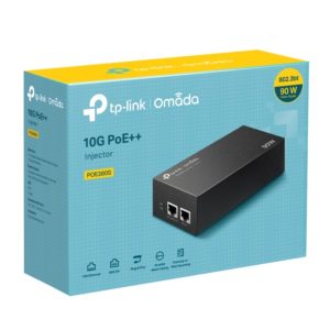 TP-Link POE380S Omada 10G PoE++ Injector PORT: 1× 10Gbps PoE Port, 1× 10Gbps Non-PoE Port, SPEC: 802.3bt/at/af Compliant, 90 W PoE Power, Data and Pow