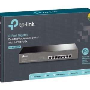 TP-Link TL-SG1008MP 8-Port Gigabit Desktop/Rackmount Switch with 8-Port PoE+ (Replacement model of TL-SG1008PE)