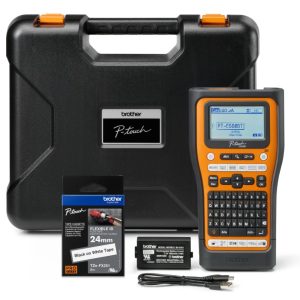 Brother PT-E560BTVP Industrial Handheld Label Printer  - 3 Year Warranty, included Carry case, Rechargeable Li-Ion battery,1xTZE-FX241 and USB-A Cable