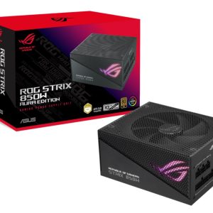 ASUS ROG-STRIX-AURA-850G-GAMING ROG STRIX 850W Gold Aura Edition, 80 Plus Gold, Fully Modular, Lambda A++ Certification,135mm Fan, Aura Sync, 10YW