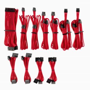 For Corsair PSU - Red Premium Individually Sleeved DC Cable Pro Kit, Type 4 (Generation 4)