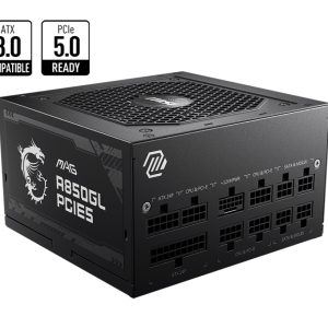 MSI MAG A850GL PCIE5 850W Up to 90% (80 Plus Gold) ATX Power Supply Unit, PFC, 100~240 VAC, 850W, 47-63Hz, PCI-E, SATA, FDD
