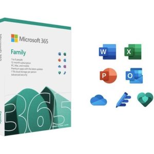 Microsoft 365 Family 2023 English APAC 1 Year Subscription Medialess for PC & Mac. NEW Retail Pack with Product Key (LS) EP2-36888