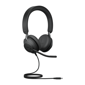 Jabra Evolve2 40 SE Wired USB-C MS Stereo Headset, 360° BusyLight, Noise Isolationg Ear Cushions, 2Yr Warranty, Plug-and-play, 3-Microphone Technology