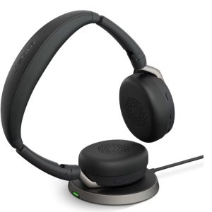 Jabra Evolve2 65 Flex UC Stereo Bluetooth Headset, Link380c USB-C Dongle & Wireless Charging Stand Included, Foldable Design, 2Yr Warranty, ANC