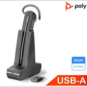 Plantronics/Poly Savi 8240 UC Convertible Headset, USB-A, DECT Wireless, crystal clear audio, ANC, one-touch control, up to 7 hours talk