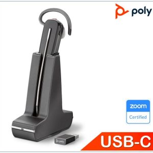 Plantronics/Poly Savi 8245 UC,DECT Headset, USB-C, Convertible,Wireless, Unlimited talk time, crystal-clear audio, ANC, one-touch control,SoundGuard