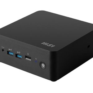 MSI Cubi NUC 1M-016BAU miniPC barebone, Black, Core 5-120U/Up to DDR5//max64GB/2*M.2/2*HDMI/2*TBT/2*LAN/Wifi6E/Card Reader/Switch Cable/3Y