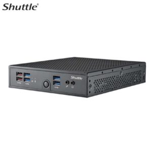 Shuttle XPC SLIM Barebone - Core i5-1335U (15W), 2x DDR5, 2x M.2 2280, HDMI, DP, VGA, COM, 2 x LAN, (5G LTE optional), 90W, fanless,