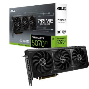 ASUS nVidia GeForce PRIME-RTX5070TI-O16G RTX 5070TI 16GB GDDR7 2527MHz Boost Clock 28 Gbps 256-bit Digital Max Resolution 7680 x 4320