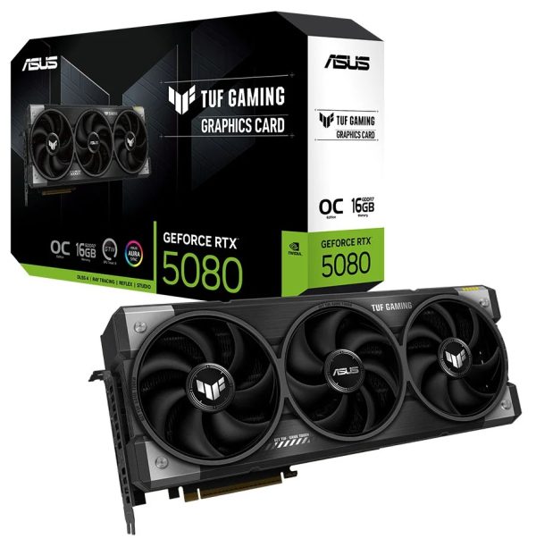 RDP-ASUS nVidia GeForce TUF-RTX5080-O16G-GAMING 16GB GDDR7 OC Edition16GB GDDR7 2700 MHz Boost Clock30 Gbps 256-bit Digital Max Resolution 7680 x4320
