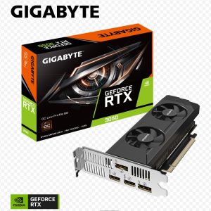 Gigabyte GeForce RTX™ 3050 OC Low Profile 6G, 1477 MHz, CUDA 2304, 14000 MHZ, GDDR6, 96 bit, PCI-E 4.0, PSU 300W, DP1.4a*2 HDMI 2.1*2
