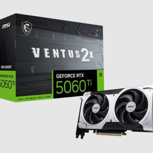 MSI nVidia GeForce RTX™ 5060 Ti 8G VENTUS 2X PLUS, PCI Express® Gen 5 x16 (uses x8), Boost: 2572 MHz, CUDA 4608 Units, 8GB GDDR7, HDMI™ x 1