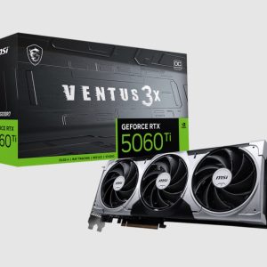 MSI nVidia GeForce RTX™ 5060 Ti 8G VENTUS 3X OC, PCI Express® Gen 5 x 16, Boost: 2602 MHz, CUDA 4608 Units, 8GB GDDR7, HDMI™ x 1
