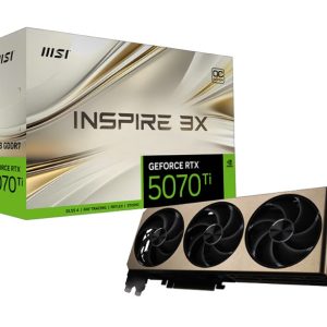 MSI nVidia GeForce RTX™ 5070 Ti 16G INSPIRE 3X OC, PCI Express® Gen 5, Boost: 2482 MHz, CUDA 8960 Units, 16GB GDDR7, HDMI™ x 1
