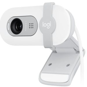 Logitech Brio 100 Full HD 1080p webcam with auto-light balance, integrated privacy shutter, and built-in mic