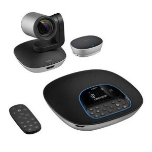Logitech Group- Conference Cam Group HD Video Conferencing Webcam for Med-Large Meeting Rooms 1080p Pan Tilt Zoom Camera & Speakerphone BT NFC