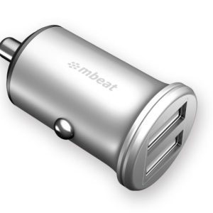 (LS) mbeat® Power Dot Pro Dual port 4.8A Rapid Car Charger - 24W/Metallic Design/Fast Charging Package Weight: 32g (LS> MB-CHGR-CC01)