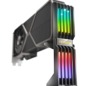 (LS)Antec RGB GPU Support Bracket, Graphics Card Holder, Addressable RGB 5V 3PIN RGB Connector. Black(LS)