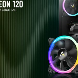 Antec Neon 12 ARGB with Full Spectrum ARGB Dual Spiral RGB lighting, Performance Heat dissipation, Hydraulic Bearing 12CM Case 4P PWM, 3 PIN, Case Fan