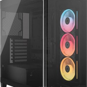 Corsair FRAME 4500X LX-R RGB LINK Panoramic Glass Mid-Tower PC Case Black: up to 460mm GPU, 360mm radiators, rich I/O, and versatile fan/rad mounts