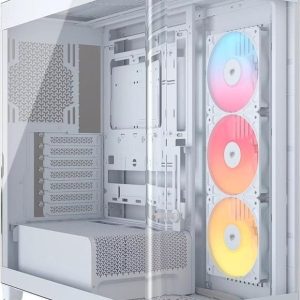 Corsair FRAME 4500X RS-R ARGB Panoramic Glass Mid-Tower PC Case White: 460mm GPU, 185mm CPU cooler, ARGB, USB 3.1, E-ATX support, smart cable routing