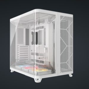 Corsair AIR 5400 RS-R ARGB Mid-Tower ATX Case - White, Triple-Chamber, 360mm Rad Support, Glass Panels, USB-C, ATX/E-ATX, 2x SSD, 1x HDD