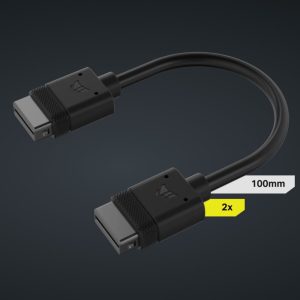 Corsair  iCUE LINK Cable - 2x 100mm, Dual Cable pack Black Stright connectors