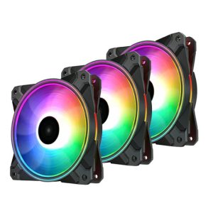 DeepCool CF120 PLUS 3 in 1 (3-Pack) Customisable Addressable RGB LED Lighting 3 PACK, Fan Dimension 120×120×26.5 mm(L×W×H)