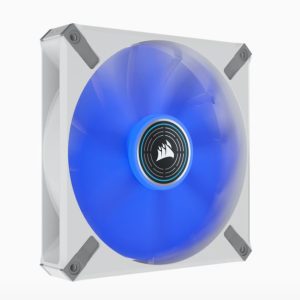 Corsair ML ELITE Series, ML140 LED ELITE WHITE, 140mm Magnetic Levitation Blue LED Fan with AirGuide, Single Pack(LS)