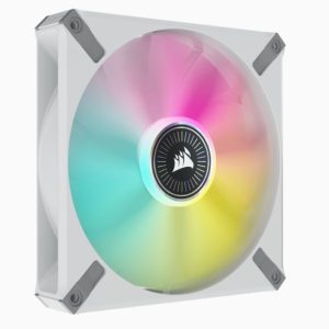 Corsair ML ELITE Series, ML140 RGB ELITE WHITE, 140mm Magnetic Levitation RGB Fan with AirGuide, Single Pack (LS)
