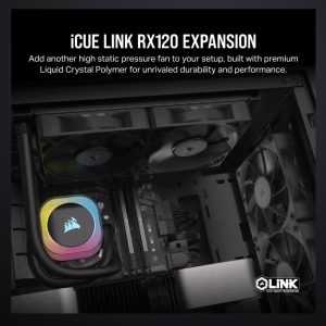 Corsair RX120 iCUE LINK PWM Single Fan Expansion. Black Fan - Glass fiber-reinforced LCP fan blades