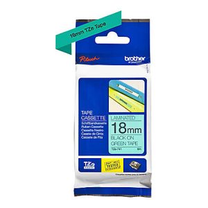 Brother 18mm Blk on Green Tape