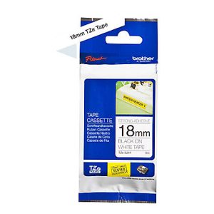Brother 18MM Black White Tape Strong Adhesive TZE Tape