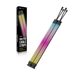 (LSCorsair ARGB PSU Cable Strips: 2x230mm, 100 ARGB LEDs/strip, 5V ARGB/iCUE