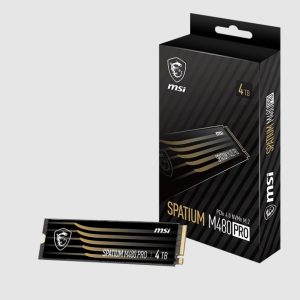 MSI SPATIUM M480 PRO PCIe 4.0 NVMe M.2 4TB SSD, 2GB DDR4, Sequential Read up to 7400MB/s, Sequential Write up to 7000MB/s, 3000 TBW, 5 Year Warranty