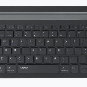 RAPOO XK100 Bluetooth Wireless Keyboard - Switch Between Multiple Devices, Computer, Compact and Stylish. Tablet and Smart Phone Mount Slot(LS)