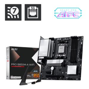 MSI PRO B850M-A WIFI, AM5, 4x DDR5 256GB, 1x HDMI, 1x PCI-E x16 slot, 3x M.2,4x USB2.0, 3x USB C, Wi-Fi 7