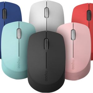 RAPOO M100 2.4GHz & Bluetooth 3 / 4 Quiet Click Wireless Mouse Black - 1300dpi Connects up to 3 Devices, 9 months Battery Life