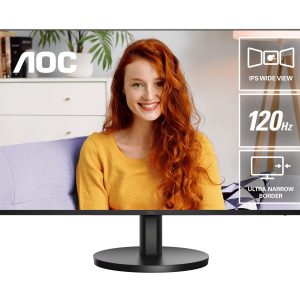 AOC 23.8' IPS 1ms 120hz, Ultra Slim, Speakers, Flicker Free, FHD 1920×1080@100Hz – HDMI, 1920×1080@60Hz – VGA. VESA 100 x 100, Earphone.Office Monitor