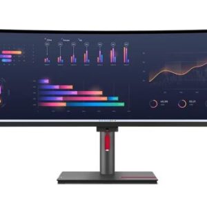 LENOVO ThinkVision P49W-30 49' Dual QHD Curve Monitor IPS 5K 5120x2160 21:9 Height Adjustable Tilt Swivel DP HDMI TBT4 USB-C Hub USB-B LAN Audio VESA