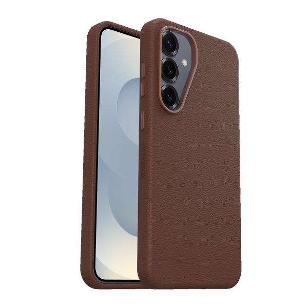 OtterBox Symmetry Cactus Leather Samsung Galaxy S25 5G (6.2') Case Rich Adobe (Brown) - (77-97387), DROP+ 3X Military Standard, 7 Years Warranty