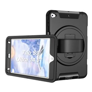 USP Rugged Samsung Galaxy Tab S11 Ultra/ Tab S10 Ultra / Tab S9 Ultra / Tab S8 Ultra (14.6') Case Black - Built-in-Kickstand, Pen Holder